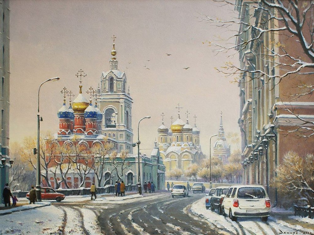 Moscow street, 2013. Canvas, oil. 40 x 50 cm.