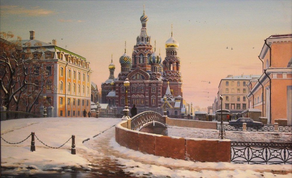 Собор Воскресения Христова, 2003 г.  холст, масло;  140 х 230 см.