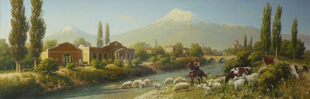 Аринберд, 2009 г.  холст, масло;  50 х 160 см.