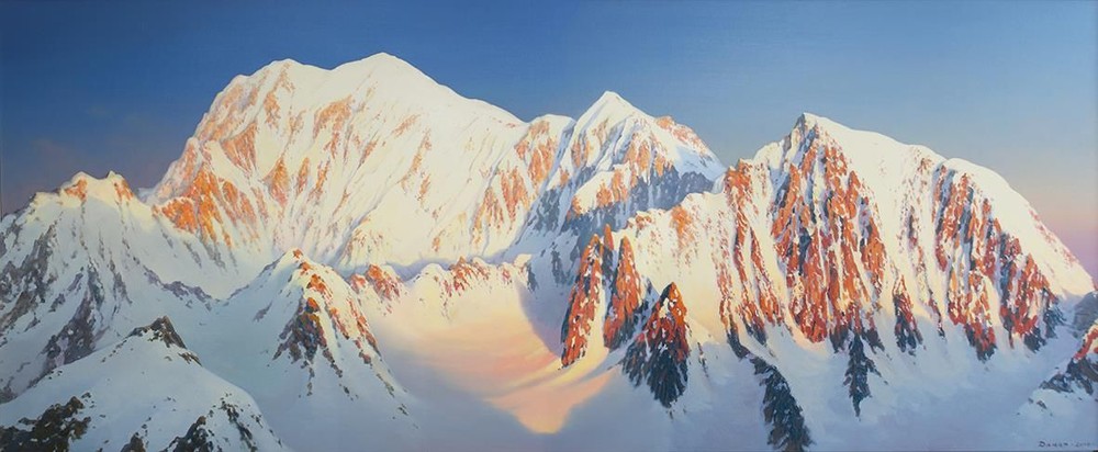 Горные вершины, 2010, холст, масло . 70x170 см.
