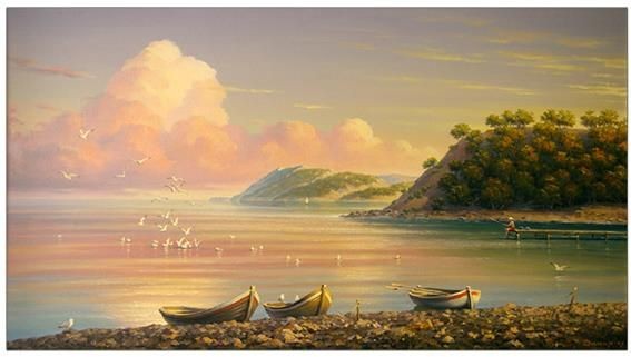 Boats on the Utrish, 2006 oil on canvas. 70 x 110 cm.