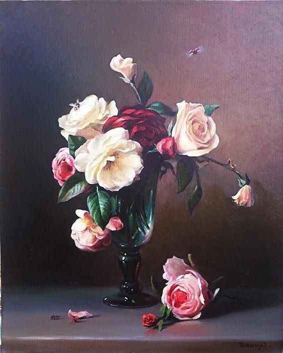 Розы, 2014 г Холст, масло. 60 x 40 см.