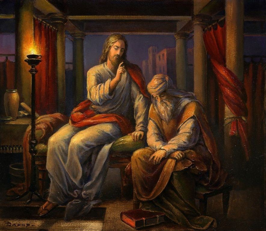 Christ and Nikodim, 2009. Canvas, oil. 30 x 40 cm.