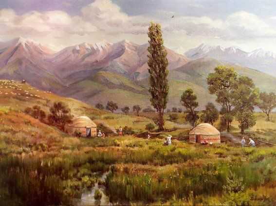 Painting donated by the President of Kazakhstan