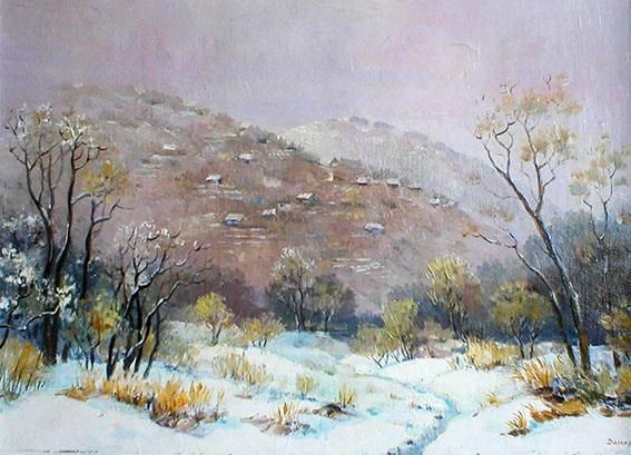 Winter in the mountains, 1996 oil on canvas.