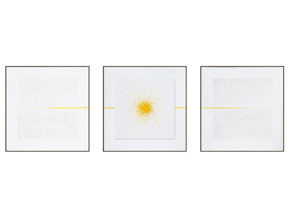 Triptych “Formula of Happiness”, 2014. plastic, oil. 75 х  73 cm each