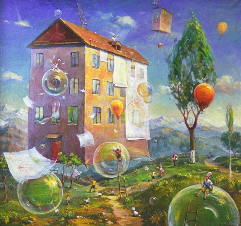 Celebration at Home, 1995. Canvas, oil. 70 x 80 cm.