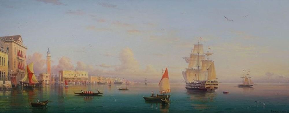 Venetian morning, 2010. Canvas, oil. 70 x 180 cm